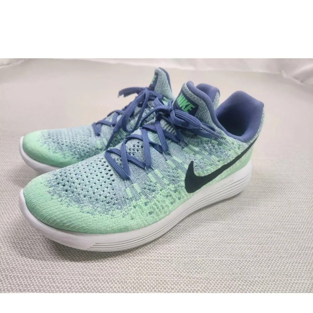 Nike Lunarepic Flyknit 2 Size 9.5 Running Shoes Sneaker 863780-403 Green Multi